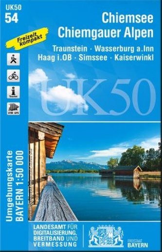 Topographische Karte Bayern Chiemsee Chiemgauer Alpen