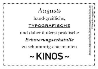 Augusts Erinnerungsschatulle Kinos, m. 40 Minipostkarten