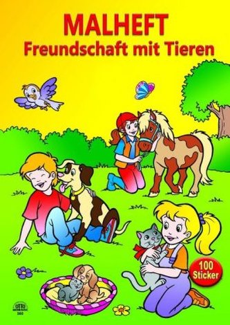 Stickermalbuch 'Freundschaft mit Tieren' incl. 100 Sticker