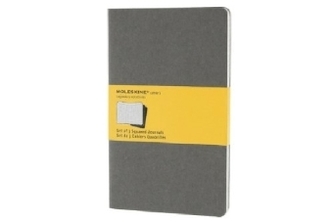 Moleskine Cahier A5, kariert, grau, 3er-Set