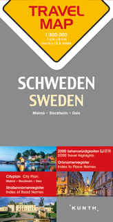 Švédsko 1:800T TravelMap KUNTH