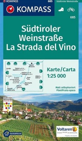 Kompass Karte Südtiroler Weinstraße. La Strada del Vino