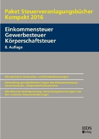 Paket Steuerveranlagungsbücher Kompakt 2016, 3 Bde.