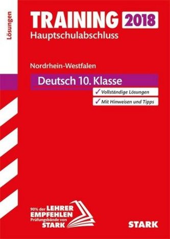 Training Hauptschulabschluss 2018 - Nordrhein-Westfalen - Deutsch Lösungen