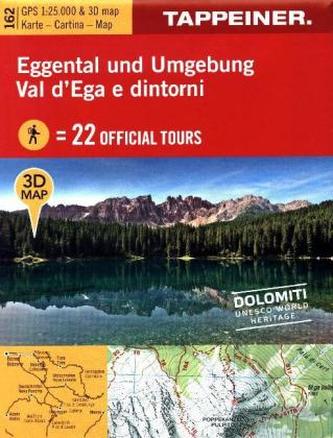 3D-Wanderkarte Eggental und Umgebung / Cartina escursionistica 3D Val d'ega e dintorni