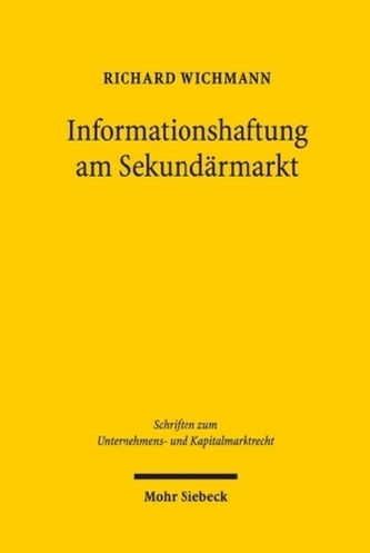 Informationshaftung am Sekundärmarkt