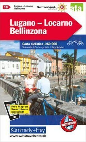 Kümmerly & Frey Karte Lugano - Locarno - Bellinzona mit Ortsindex
