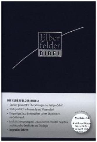 Elberfelder Bibel in großer Schrift, ital. Kunstleder blau