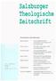 Salzburger Theologische Zeitschrift. 20. Jahrgang, 1. Heft 2016