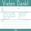 Vielen Dank - Klebezettel