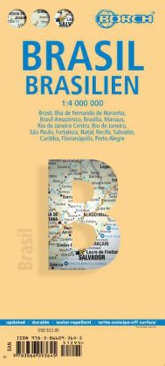 Borch Map Brasilien. Brasil. Brazil