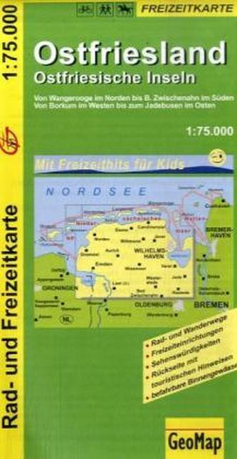 GeoMap Karte Ostfriesland, Ostfriesische Inseln