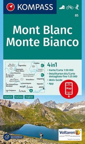 Kompass Karte Mont Blanc, Monte Bianco