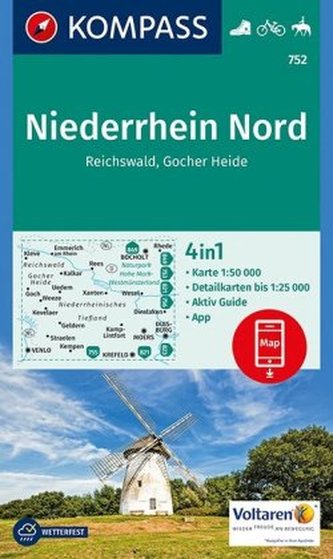 Kompass Karte Niederrhein Nord, Reichswald, Gocher Heide