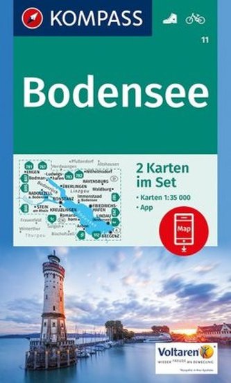 Kompass Karte Bodensee, 2 Bl.