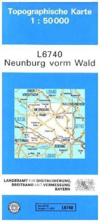 Topographische Karte Bayern Neunburg vorm Wald