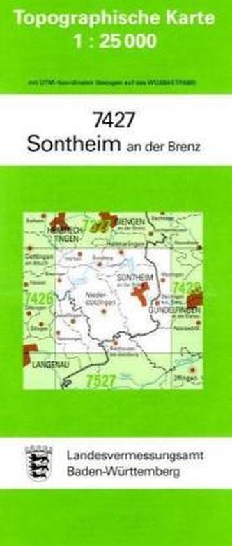 Topographische Karte Baden-Württemberg Sontheim an der Brenz