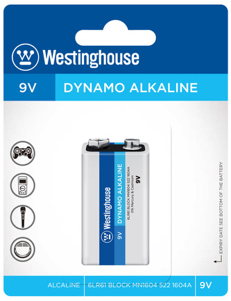 Baterie alkalická Westinghouse 6LR61 9V Dynamo alkalická