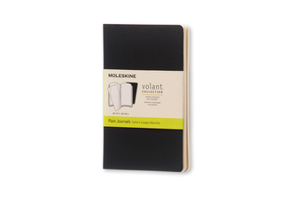 Moleskine Volant Notizheft P/A6, blanko, schwarz, 2er-Set
