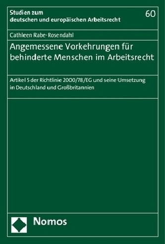 Angemessene Vorkehrungen für behinderte Menschen im Arbeitsrecht