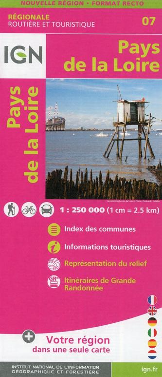 IGN Karte, Régionale Routière et Touristique Pays de la Loire