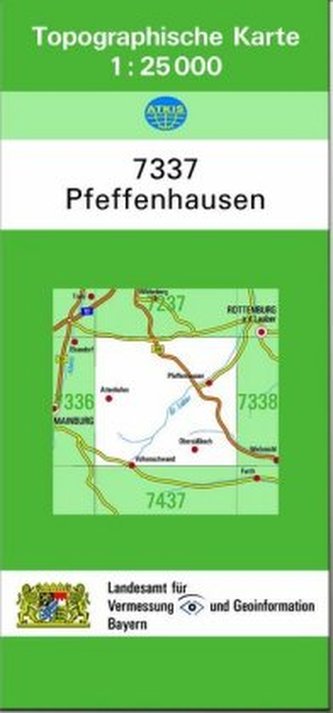 Topographische Karte Bayern Pfeffenhausen