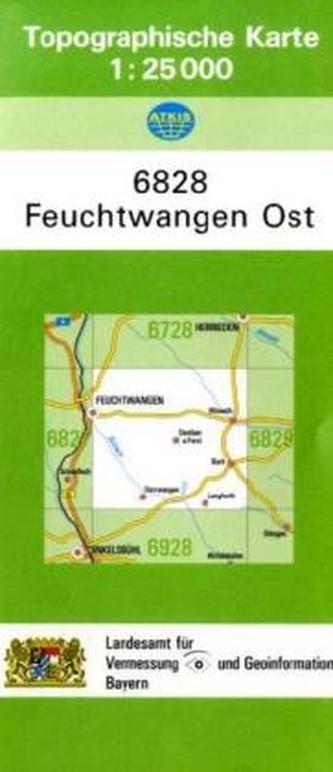 Topographische Karte Bayern Feuchtwangen Ost