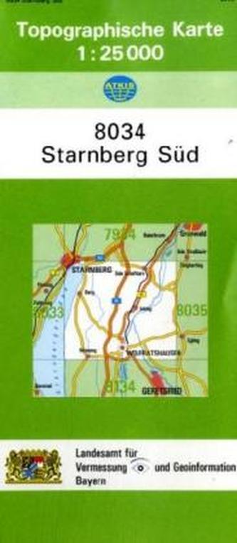 Topographische Karte Bayern Starnberg Süd