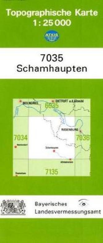 Topographische Karte Bayern Schamhaupten