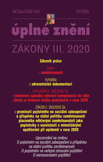 Aktualizace III/4 2020 Zákoník práce, Zákon o zaměstnanosti - Transpozice směrnice Evropského parlamentu a Rady (EU)