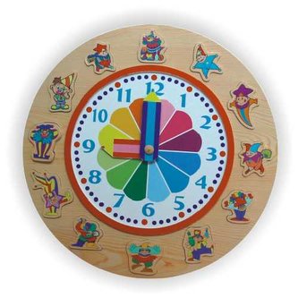Vkládací výukové puzzle hodiny klaun
