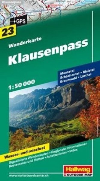Hallwag Outdoor Map Klausenpass