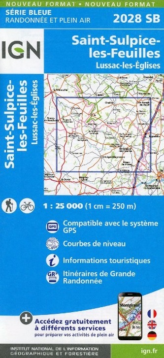 IGN Karte, Serie Bleue St.Sulpice Feuill