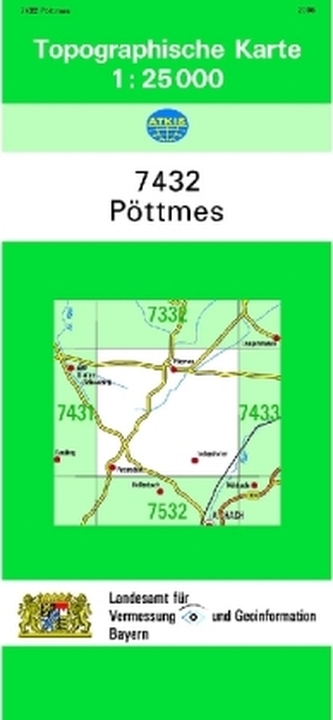 Topographische Karte Bayern Pöttmes