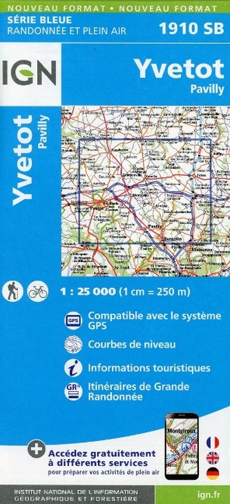 IGN Karte, Serie Bleue Yvetot Pavilly
