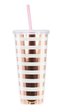 Tumbler: Gold Stripe - Trinkbecher im frischen Design: Goldene Streifen