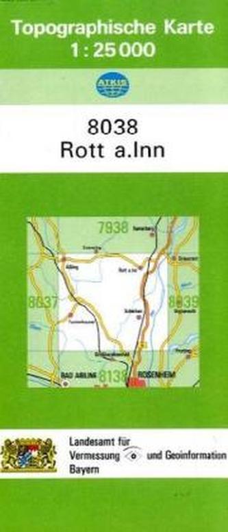 Topographische Karte Bayern Rott a. Inn