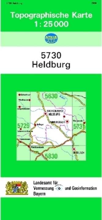 Topographische Karte Bayern Heldburg