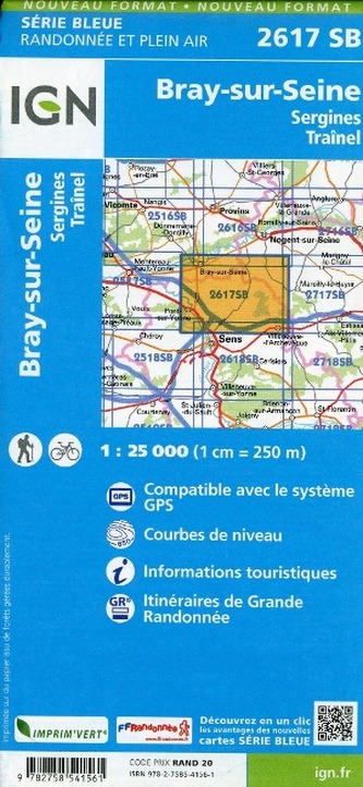 IGN Karte, Serie Bleue Bray-sur-Seine