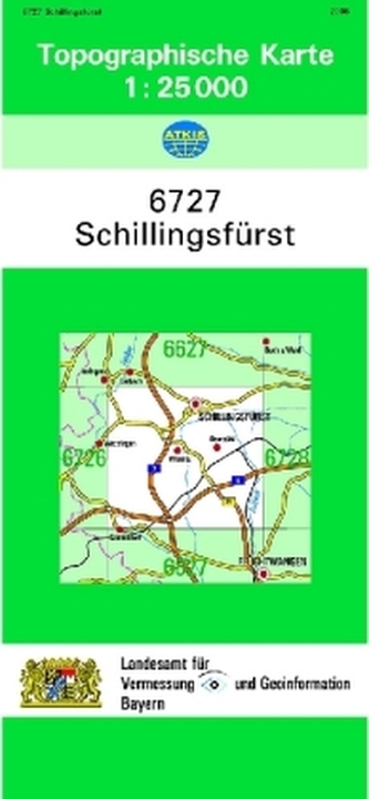 Topographische Karte Bayern Schillingsfürst