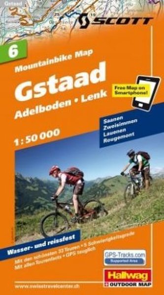 Hallwag Mountainbike Map Gstaad, Adelboden, Lenk