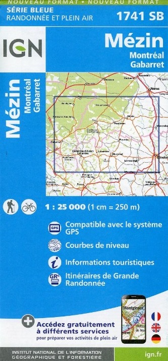 IGN Karte, Mézin Montréal, Gabarret