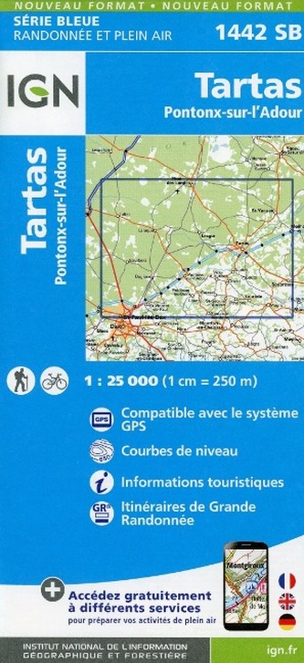 IGN Karte, Serie Bleue Tartas Pontonx