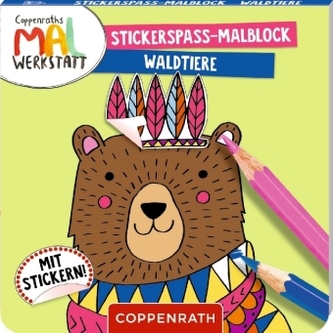 Stickerspaß-Malblock - Waldtiere