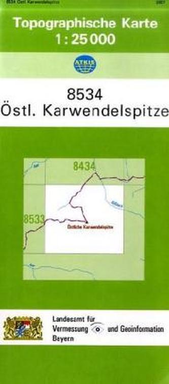 Topographische Karte Bayern Östliche Karwendelspitze