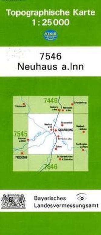 Topographische Karte Bayern Neuhaus a. Inn