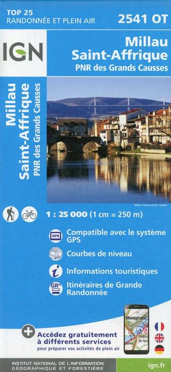 IGN Karte, Carte de randonnée (et plein air) Millau Saint Affrique