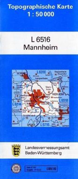 Topographische Karte Baden-Württemberg, Zivilmilitärische Ausgabe - Mannheim