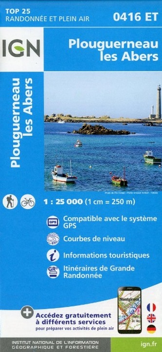IGN Karte, Carte de randonnée (et plein air) Plouguerneau, Les Abers