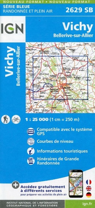 IGN Karte, Serie Bleue Vichy, Bellerive